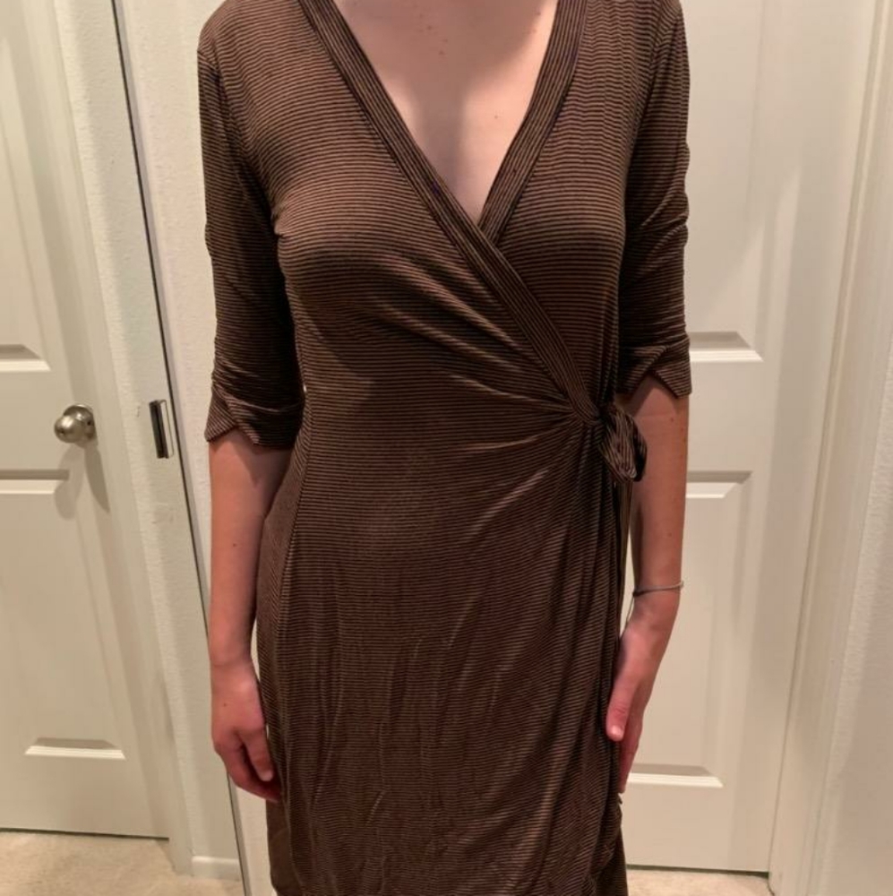 Brown and black dress